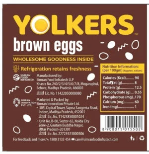 Buy YOLKERS Brown Eggs Online