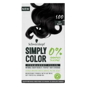 Schwarzkopf Simply Hair Color 1.00 Jet Black Kit - 142.5 ml